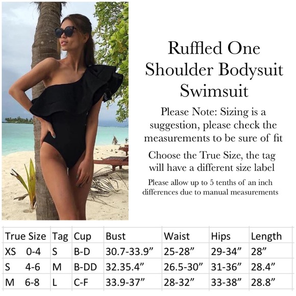 Avant Garde Ruffled One Shoulder Bodysuit Swimsuit - Picture 16 of 16